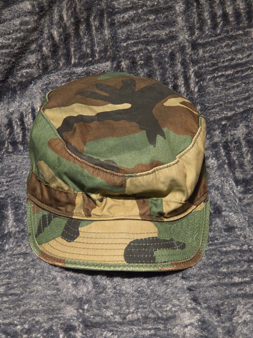 Vintage US Military Cap Camouflage Pattern Class 1 Size 7-1/4 Ear Flaps Cotton
